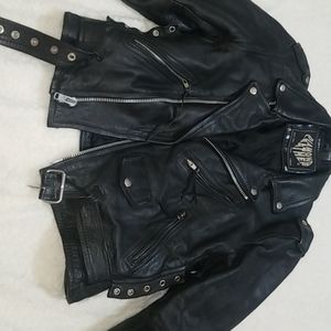 Diamond Leather Biker Jacket Genuine Leather